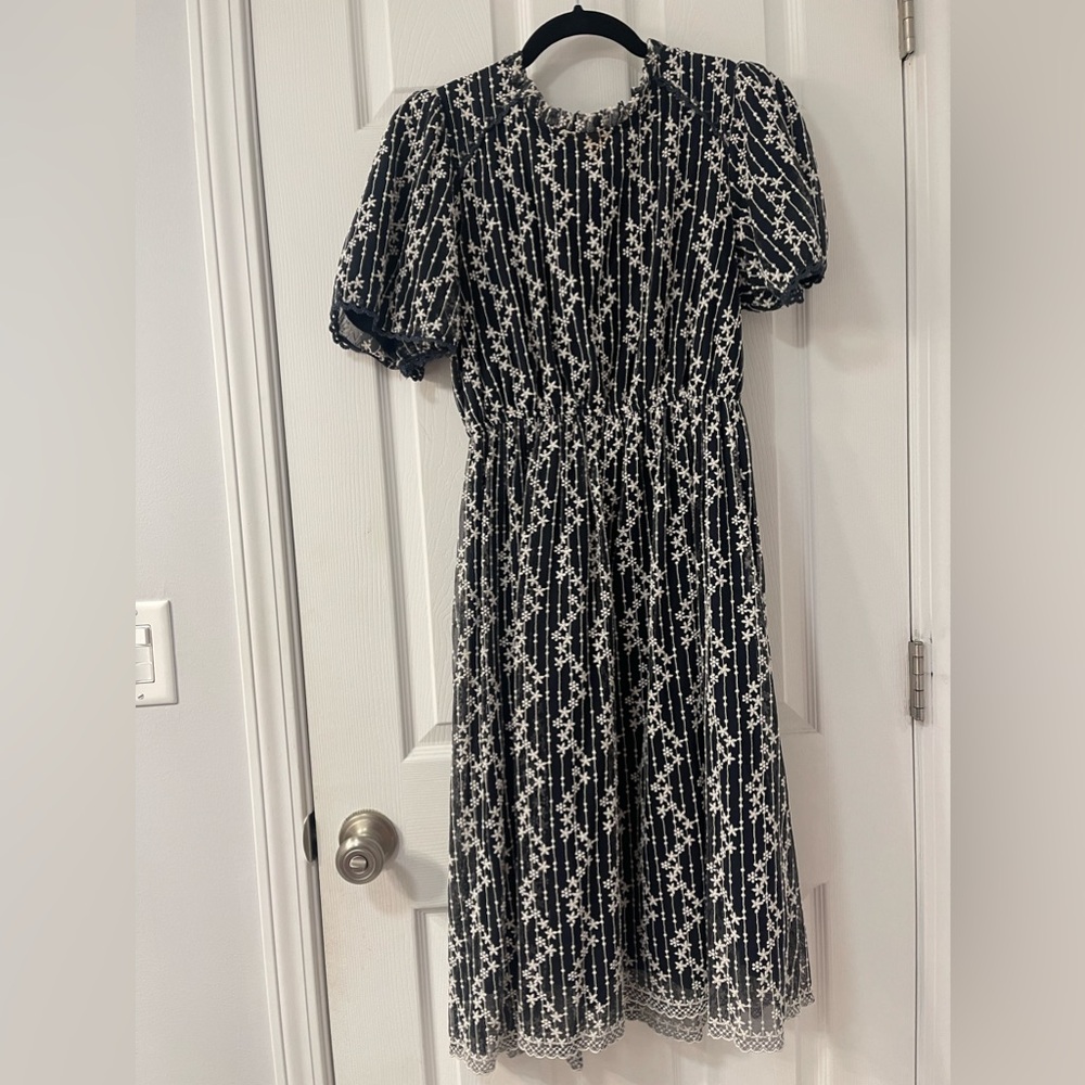 Orange Creek Black and White Midi Dress